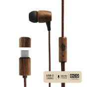 Energy Sistem Écouteurs avec Microphone Eco Walnut Wood Type C