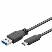 Goobay 71221 Câble USB-C Vers USB A 3.0, Noir, 1.5m