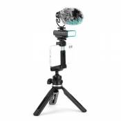Kit de Microphone ORDRO LS Microphone + trépied + lumière de photographie LED avec clip de téléphone pour le tournage vidéo en direct