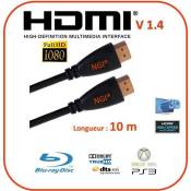 Cable HDMI Rond 10m 1.4V PRO 3D HIGH SPEED ETHERNET