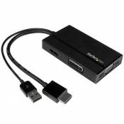StarTech.com Adaptateur audio / vidéo de voyage - Convertisseur 3-en-1 HDMI vers DisplayPort VGA ou DVI - Noir