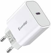 Everdigi Chargeur USB C 20W Power, Chargeur Secteur,
