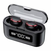 Écouteur F9-281 Bluetooth Sans fil Portable avec boîtier de charge-noir