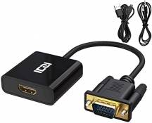 ICZI Adaptateur HDMI vers VGA avec Audio et vidéo，câble