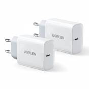 UGREEN Chargeur USB C 20W Lot de 2 Power Delivery 3.0