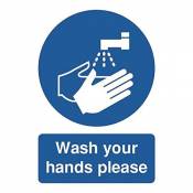 signslab md05851s Panneau de sécurité"Laver vos mains