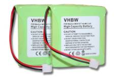 vhbw 2X NiMH Batterie 600mAh (2.4V) combiné téléphonique,