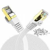 Veetop Cable Ethernet 30m Cat 7, Rj45 Plat Câble de