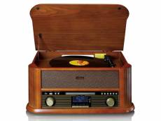 Platine vinyle avec radio dab+ / fm, enregistreur usb, lecteur de cd et de cassettes classic phono bois TCD-2570