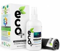 Kit de Spray nettoyant Naturel Ecomoist pour écran 250ml avec Chiffon Microfibre réutilisable, Compatible Smartphones, écrans tactiles, Ordinateurs Po
