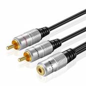 TNP Câble Audio qualité 3,5 mm vers RCA mâle (15FT)