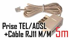 CABLING® Filtre ADSL + câble RJ11 5 mètres
