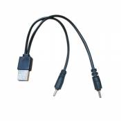 USB à 2DC2.0mm Chargeur Adaptateur secteur Câble DC 5V charge d'alimentation pour écouteurs Core i7 Pealer806