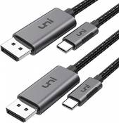 uni Câble USB C vers DisplayPort 2Pcs (4K@60Hz, 2K@144Hz),