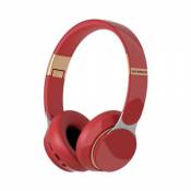 Écouteur Bluetooth Stéréo Supra-Aural Sans Fil Extérieur - Rouge