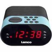 Lenco radio réveil FM avec double alarme noir bleu