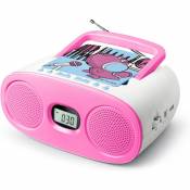 Muse Radio analogique FM MW CD USB AUX rose blanc