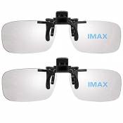 Tanypro Clip lunettes 3D Rectangle Polarisé - (RealD et IMAX) Des Lunettes pour Films Théâtre Cinéma Passif 3D la télé Unisexe