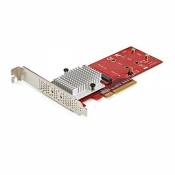 StarTech.com Carte Adaptateur SSD Double M.2 PCIe - x8 / x16 Double SSD M.2 NVMe ou AHCI vers PCI Express 3.0 - Compatible M.2 NGFF PCIe (M-Key) - Sup