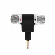 Mini Microphone Stéréo, Microphone Stéréo Externe Mic 3.5mm Plaqué or Prise Jack pour PC Portable MD Caméra