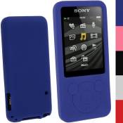 igadgitz Bleu Étui Housse Case Cover Silicone pour Sony Walkman NWZ-E585 + Protecteur d'écran