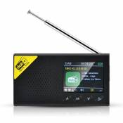 Universal Radio numérique Bluetooth portable DAB/DAB + et récepteur FM rechargeable radio domestique légère goutte |(Le noir)