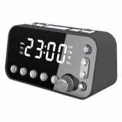Universal Table de chevet rétro alarme numérique horloge LED grand écran DAB/FM radio réveil double |(Le noir)