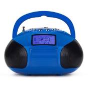 Poste Radio FM + Enceinte Bluetooth MP3 – August SE20 – Bluetooth, USB, Carte SD, Prise Auxiliaire, Radio FM et Réveil - Bleu