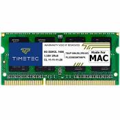 Timetec 8 Go Compatible pour Apple DDR3L 1600 MHz PC3L-12800 pour Mac Book Pro(début/Fin 2011,mi 2012), iMac (mi 2011,Fin 2012, début/Fin 2013, Fin 2014,mi 2015),Mac Mini (mi 2011,Fin 2012) RAM Mac