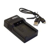 vhbw chargeur Micro USB avec câble pour appareil photo Panasonic Lumix DMC-FX35, DMC-FX37, DMC-FX50, DMC-FX500
