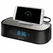Groov-e TimeCurve Alarm Clock Radio with USB Charging