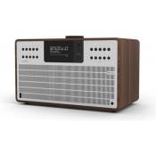 REVO - SUPERCD Radio Réveil matin DAB / DAB+ / FM (RDS) / Bluetooth / Multiroom / Lecteur CD - Noyer / Argent