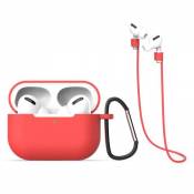 Coque en silicone crochet portable pour lanière pour casque rouge pour votre Apple AirPods Pro