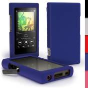 igadgitz Bleu Étui Housse Silicone pour Sony Walkman NW-A35 Gel Case Coque Cover + Film Écran