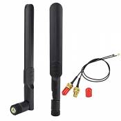 FIGFYOU 2PCS Antenne WiFi Omnidirectionnelle Dual Band