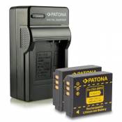 PATONA 4en1 Chargeur + 2X Batterie Remplacement pour
