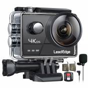 LeadEdge Caméra Sport 4K/30FPS 1080P/60FPS 20MP EIS