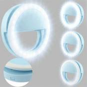 Flash LED USB Selfie lumineux anneau pour smartphone - Bleu
