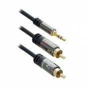 Ewent Professional Audio Connection Cable Mini Jack male to RCA metal plugs 1.5 Meter