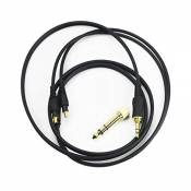 Câble audio de rechange compatible avec les casques Audio-Technica ATH-MSR7b, ATH-SR9, ATH-ESW990H, ATH-ES770H, ATH-ADX5000, ATH-AP2000Ti 1,5 m