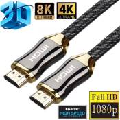 Cable HDMI 8K 4K 2M - 3D Full HD Haute Vitesse 48Gb/s