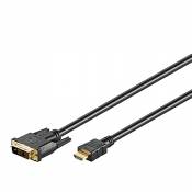 Goobay 51579 Câble DVI-D/HDMI, Doré, Noir, 1m Longueur