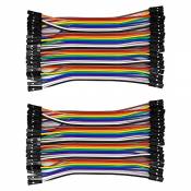 DIUSTOU 80pcs Câbles de raccordement Dupont Multicolores