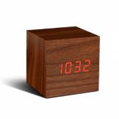 Gingko GK08R8 Click Clock Réveil Cube Effet Noyer