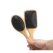 Brosse à cheveux en Bois Anti-Statique SPA Massage Comb Peigne de Soins