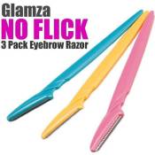 Glamza No Flick 3 Pack sourcil sourcil rasoir et Dermaplaning