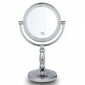 Miroir de Maquillage Lumineux Grossissant 7X, Miroir