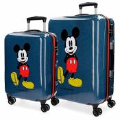 Disney Mickey Blue Set de Bagages Bleu 55/68 cms Rigide