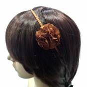 rougecaramel - Serre tête/headband fleur - rouille