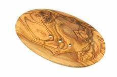 D.O.M. Plat de savon en bois d'olivier environ 15 cm.